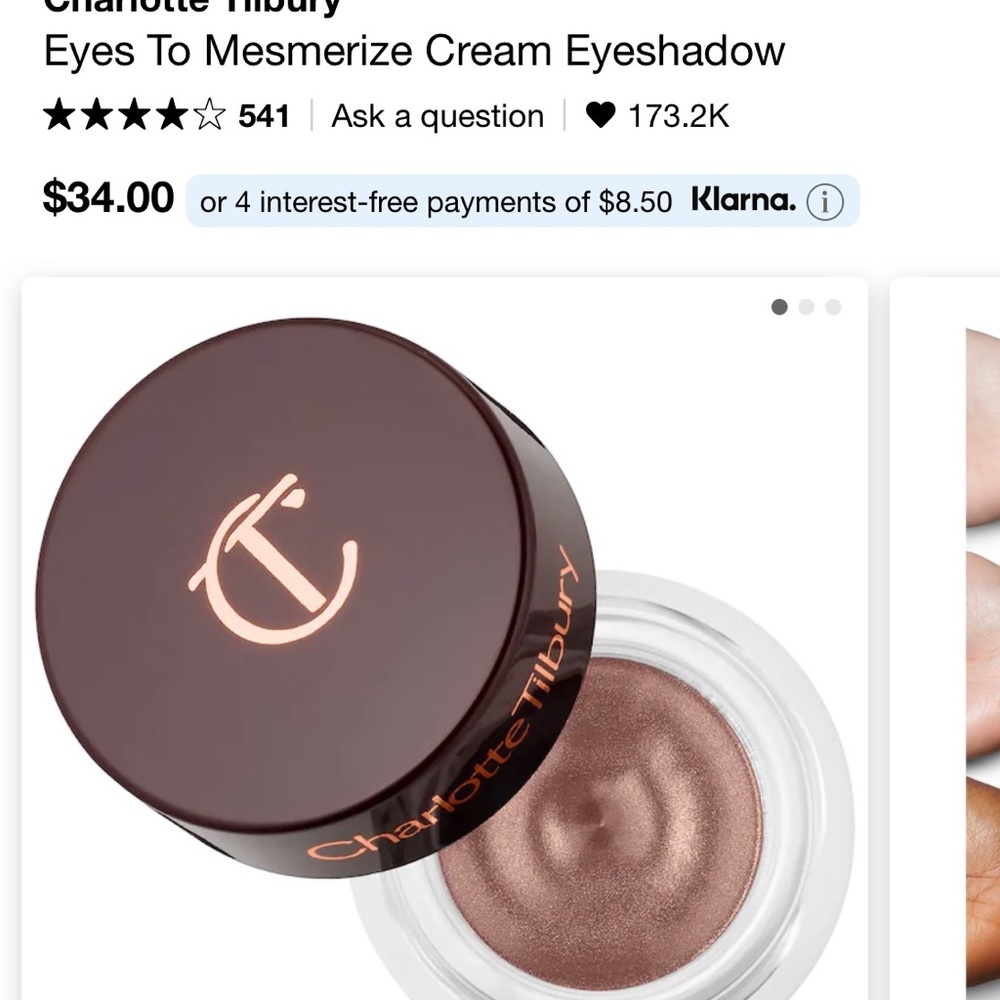 Charlotte Tilbury Eyes to Mesmerize Cream Eyeshadow Color Oyster Pearl